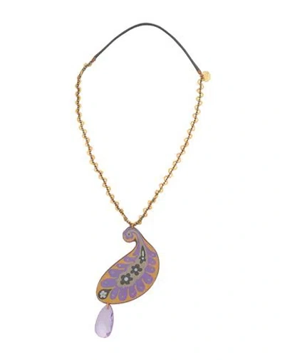 Manila Grace Woman Necklace Ocher Size - Plastic In Yellow