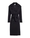 Manila Grace Woman Overcoat & Trench Coat Black Size 12 Viscose, Polyamide, Elastane