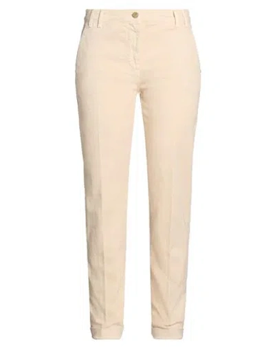 Manila Grace Woman Pants Beige Size 10 Cotton, Elastane In Multi