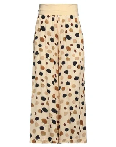 Manila Grace Woman Pants Beige Size 2 Viscose, Cotton, Elastane In Beige