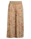 Manila Grace Woman Pants Beige Size 4 Viscose In Brown