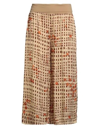 Manila Grace Woman Pants Beige Size 4 Viscose In Brown