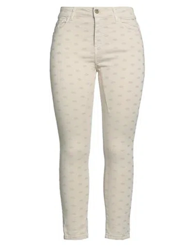 Manila Grace Woman Pants Beige Size 6 Cotton, Polyester, Elastane
