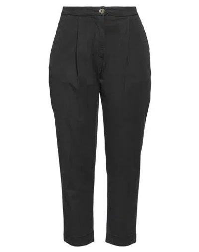 Manila Grace Woman Pants Black Size 8 Lyocell, Cotton, Elastane