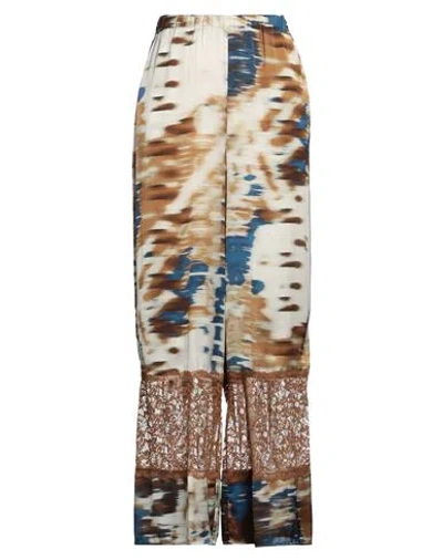 Manila Grace Woman Pants Blue Size 8 Polyester, Polyamide