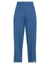 Manila Grace Woman Pants Blue Size S Viscose, Polyester In Blue