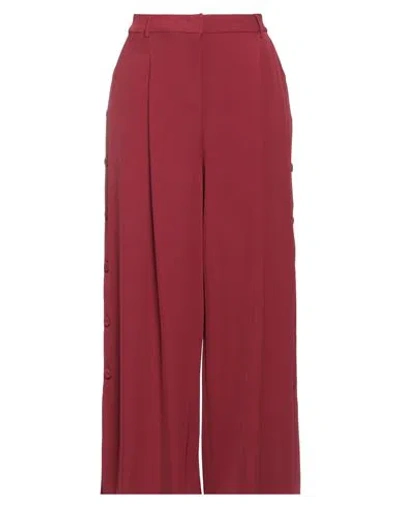Manila Grace Woman Pants Brick Size 2 Polyester, Elastane In Red