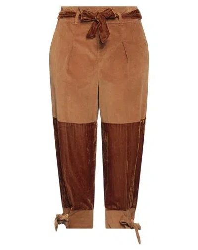 Manila Grace Woman Pants Brown Size 4 Viscose, Cotton, Elastane, Polyamide