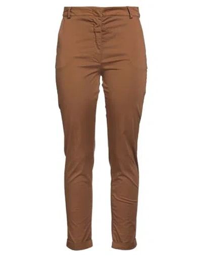 Manila Grace Woman Pants Brown Size 6 Cotton, Elastane