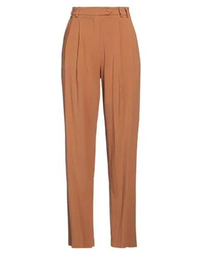 Manila Grace Woman Pants Brown Size 8 Viscose, Elastane