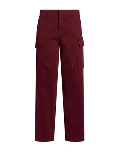 Manila Grace Woman Pants Burgundy Size 6 Cotton, Elastane In Multi