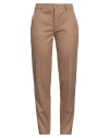 Manila Grace Woman Pants Camel Size 12 Polyester, Viscose, Elastane In Sand