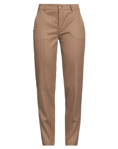 Manila Grace Woman Pants Camel Size 12 Polyester, Viscose, Elastane