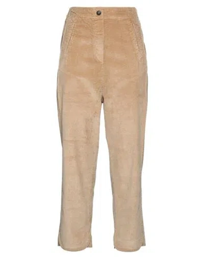 Manila Grace Woman Pants Camel Size 4 Cotton, Modal, Elastane In Beige