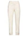 Manila Grace Woman Pants Cream Size 10 Cotton, Elastane In White