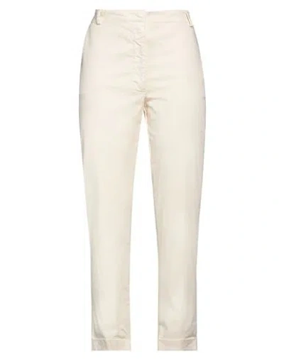 Manila Grace Woman Pants Cream Size 10 Cotton, Elastane In White