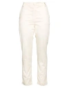 Manila Grace Woman Pants Cream Size 8 Cotton, Elastane In White