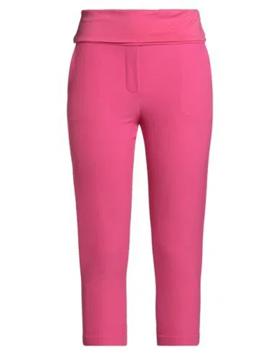 Manila Grace Woman Pants Fuchsia Size 4 Cotton, Elastane In Pink