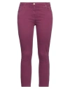 Manila Grace Woman Pants Garnet Size 30 Cotton, Elastane In Red