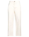 Manila Grace Woman Pants Ivory Size 4 Cotton, Elastane