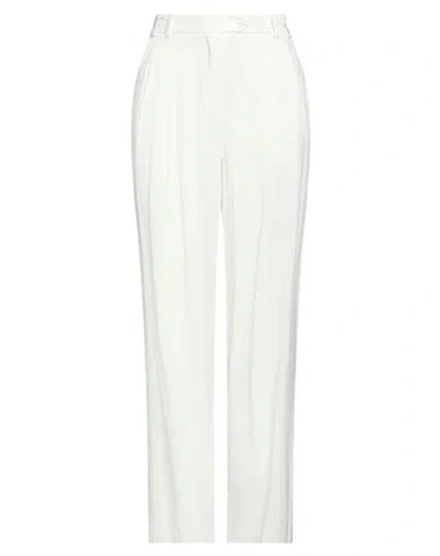 Manila Grace Woman Pants Ivory Size 8 Viscose, Elastane In White