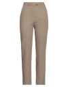 Manila Grace Woman Pants Khaki Size 10 Polyester, Viscose, Elastane In Beige