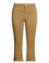 Manila Grace Woman Pants Khaki Size 12 Cotton, Elastane In Brown