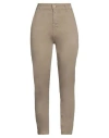 Manila Grace Woman Pants Khaki Size 6 Cotton, Elastane In Beige