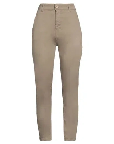 Manila Grace Woman Pants Khaki Size 6 Cotton, Elastane In Beige