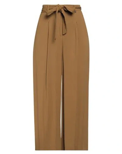 Manila Grace Woman Pants Khaki Size 6 Viscose In Beige