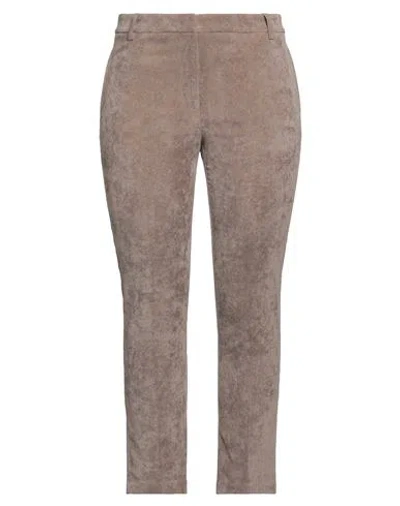 Manila Grace Woman Pants Light Brown Size 4 Polyester, Polyamide, Elastane In Beige