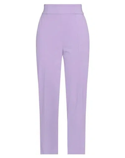 Manila Grace Woman Pants Light Purple Size 10 Viscose, Polyamide, Elastane