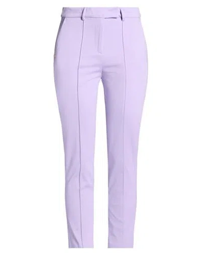 Manila Grace Woman Pants Lilac Size 4 Viscose, Polyamide, Elastane In Purple