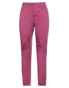Manila Grace Woman Pants Mauve Size 27 Cotton, Elastane In Purple