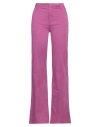 Manila Grace Woman Pants Mauve Size 6 Cotton, Elastane In Purple