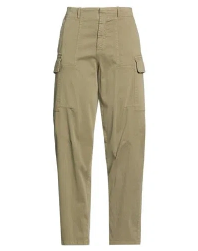 Manila Grace Woman Pants Military Green Size 10 Cotton, Elastane