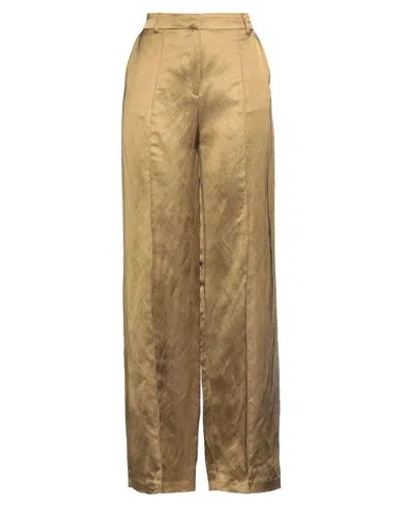 Manila Grace Woman Pants Military Green Size 4 Linen, Viscose