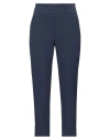 Manila Grace Woman Pants Navy Size 10 Cotton, Elastane, Polyester In Navy Blue