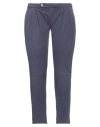 Manila Grace Woman Pants Navy Size 31 Cotton, Elastane In Navy Blue