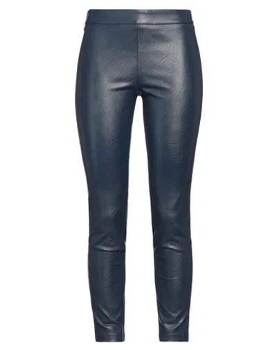 Manila Grace Woman Pants Navy Size 8 Polyester, Polyurethane In Navy Blue