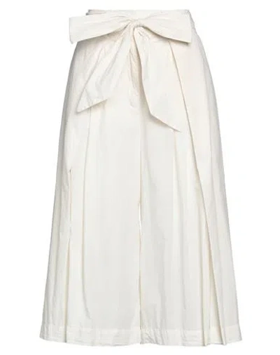 Manila Grace Woman Pants Off White Size 8 Cotton
