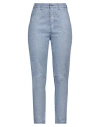 Manila Grace Woman Pants Pastel Blue Size 2 Linen