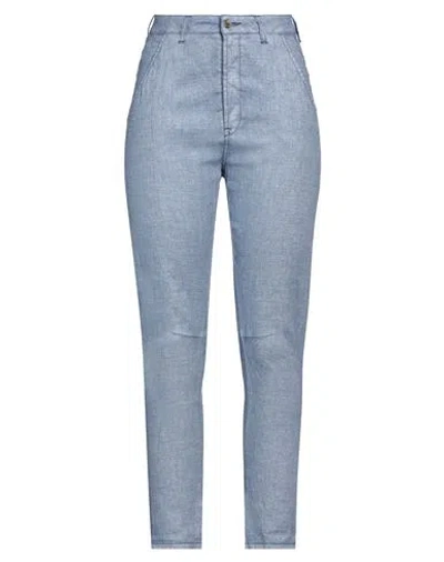 Manila Grace Woman Pants Pastel Blue Size 2 Linen