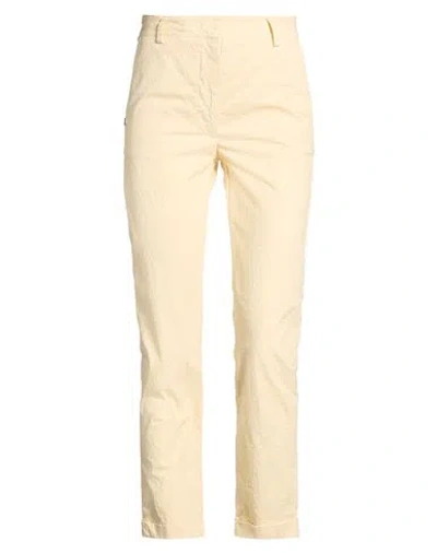 Manila Grace Woman Pants Pastel Yellow Size 2 Cotton, Elastane