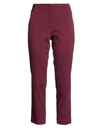 Manila Grace Woman Pants Plum Size 4 Viscose, Polyamide, Elastane In Purple