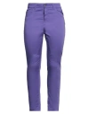 Manila Grace Woman Pants Purple Size 25 Cotton, Elastane