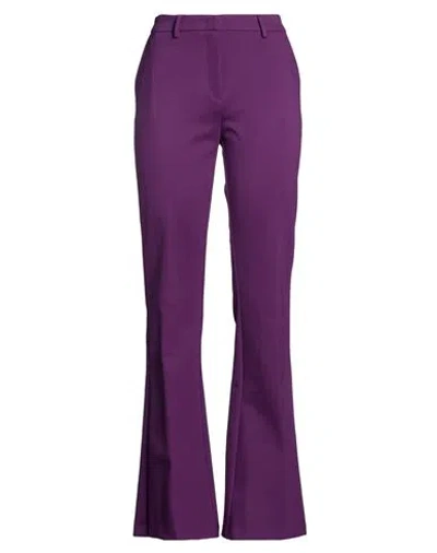 Manila Grace Woman Pants Purple Size 8 Viscose, Polyamide, Elastane