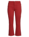 Manila Grace Woman Pants Red Size 25 Cotton, Elastane