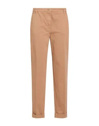 Manila Grace Woman Pants Sand Size 12 Cotton, Elastane In Neutral
