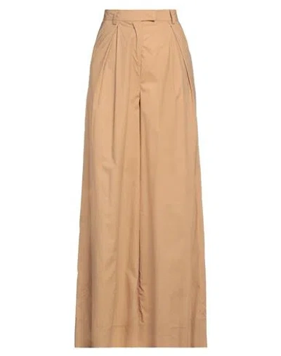 Manila Grace Woman Pants Sand Size 6 Cotton In Beige